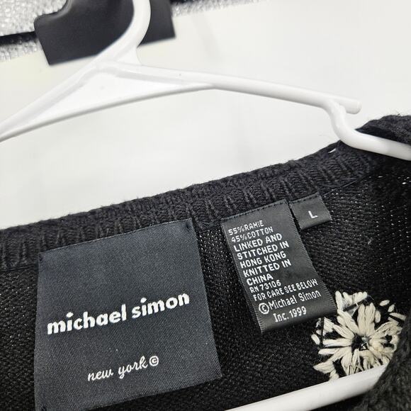 Michael Simon This Is How We Roll Christmas Cardigan Sweater Pearl Beaded Size L - Picture 3 of 4